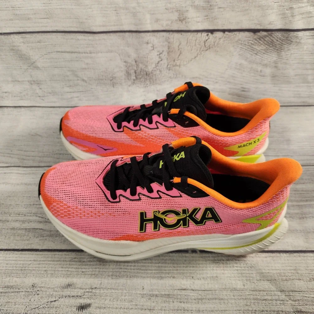 Hoka Mach X 3 Womens Size 8 B Running Shoes Pink Orange Lime 1168721